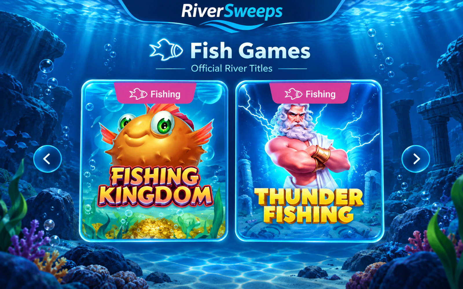 RiverSweeps fish games in the current game lobby