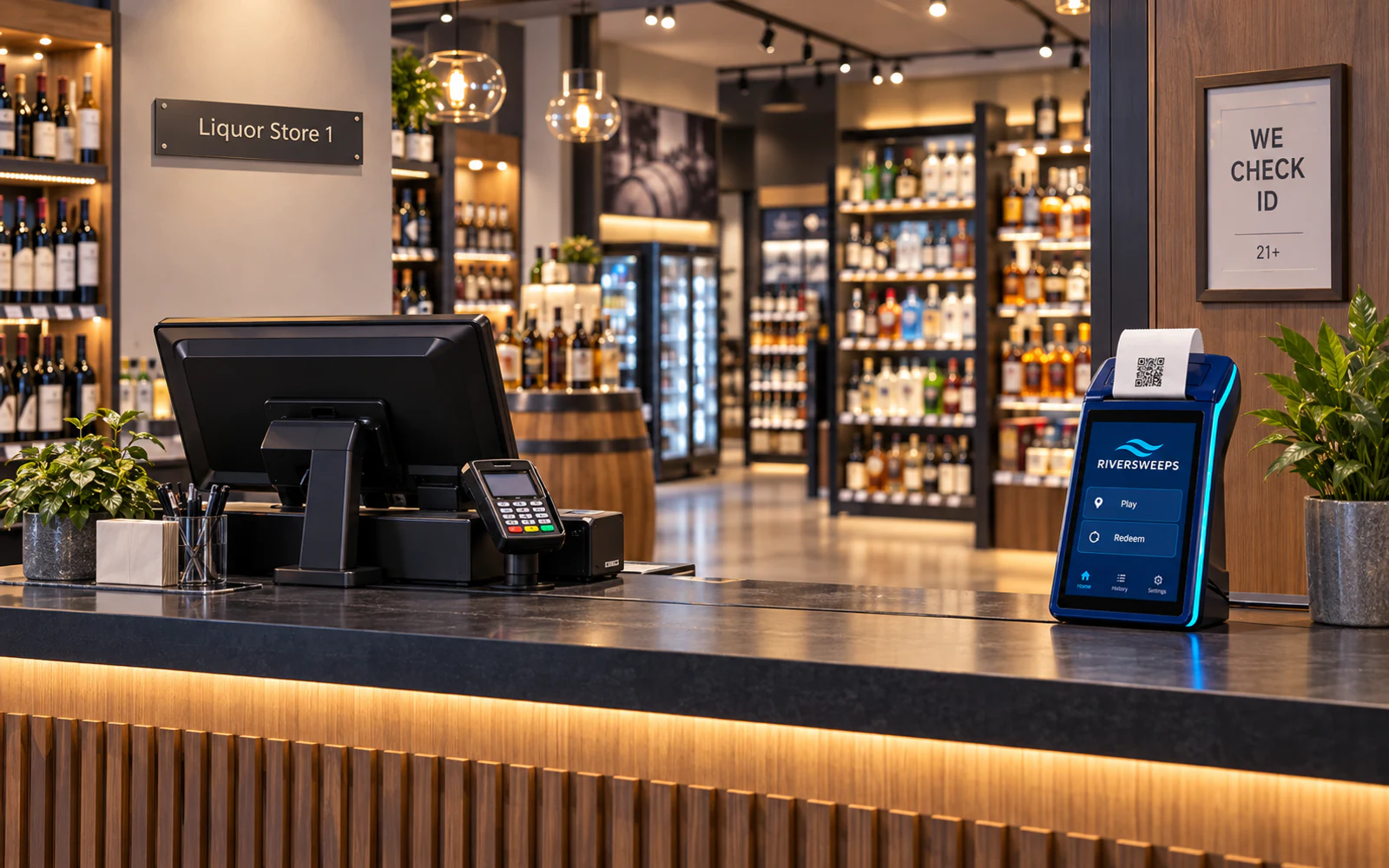 RiverSweeps endpoint in a supervised liquor-store workflow