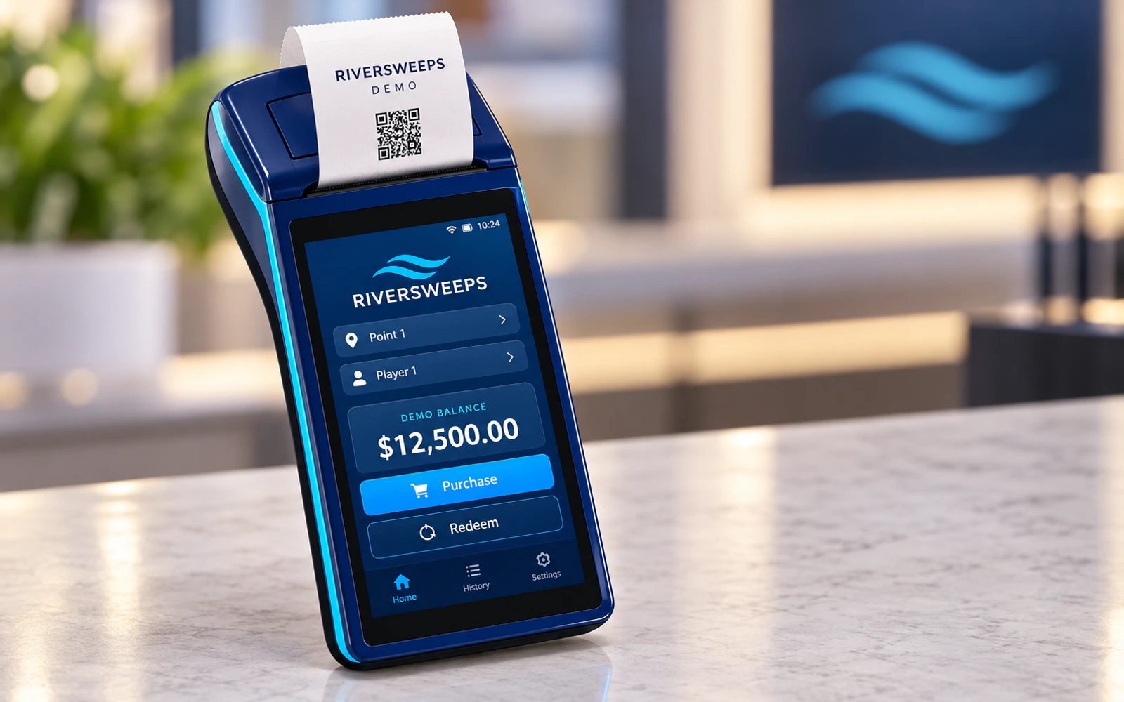 RiverSweeps point-of-sale system in a supervised retail workflow